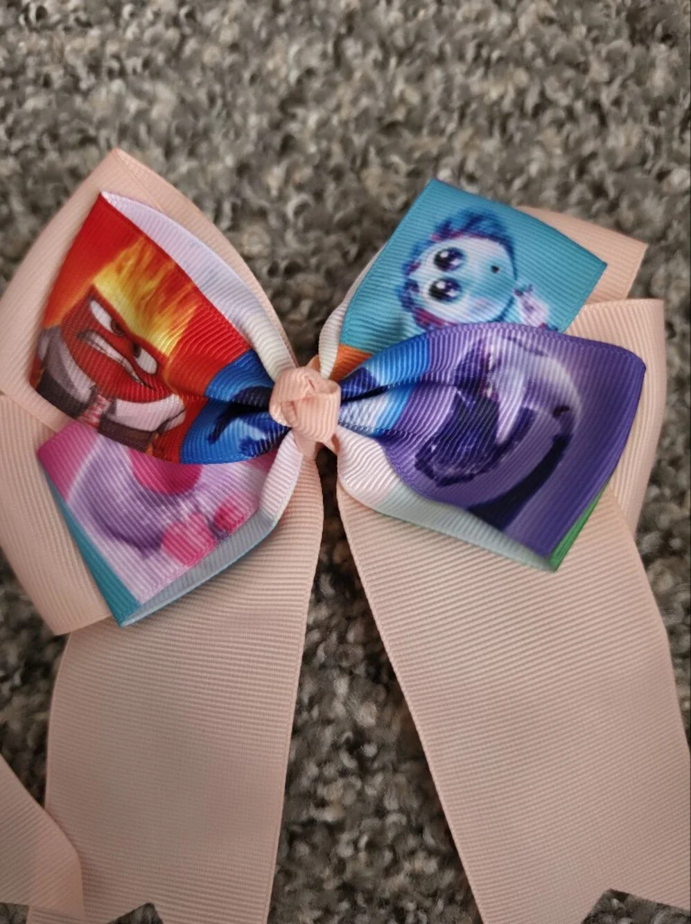 Set of 2 Inside Out Character Bow Hair Clips Girls coral Multicolor